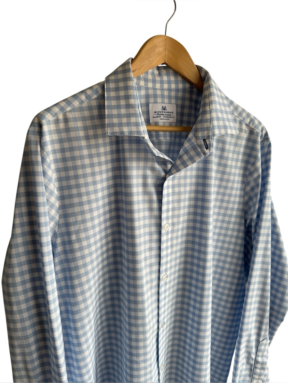 Mizzen Main Check Plaid Long Sleeve Shirt Men XL Standard Fit Performance USA